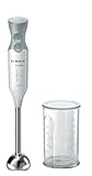 Bosch Stabmixer ErgoMixx MSM66110, Edelstahl-Mixfuß, Mix- und Messbecher, 2 Geschwindigkeitsstufen, leichtes Gehäuse, 4-Klingen-Messer, einfache Reinigung, 600 W, weiß/grau