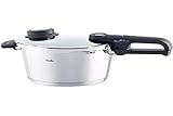 Fissler Vitavit Premium/Induktions-Schnellkochtopf, (4,5 L, Ø 22 cm) Edelstahl-Dampfkochtopf, 2 Garstufen, stapelbar, alle Herdarten auch Induktion