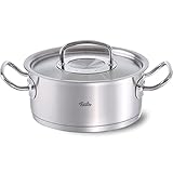 Fissler Original-Profi Collection / Braten-Topf, (Ø 24 cm, 4,6 L) Edelstahl-Topf mit Deckel, Bräter, Innen-Skalierung, rostfrei, alle Herdarten, Induktion