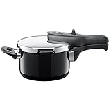 Silit Sicomatic t-Plus Schnellkochtopf 2,5l, Schnelltopf 18 cm, Silargan Funktionskeramik, Induktion, 3 Kochstufen, Einhand-Drehregler, schwarz