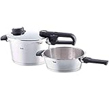 Fissler Vitavit Premium / Schnellkochtopf-Set, 2-teilig (4,5 L & 2,5 L - Ø 22cm) Edelstahl-Dampfkochtopf & Schnell-Bratpfanne - Induktion