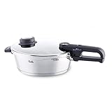 Fissler Vitavit Premium / Induktions-Schnellbratpfanne (4l, Ø 26 cm) Edelstahl-Dampfkochtopf, mit Deckel, 2 Garstufen, stapelbar - alle Herdarten