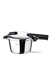 Fissler Vitaquick / Induktions-Schnellkochtopf Edelstahl-Dampfkochtopf, 2 Garstufen, stapelbar, Silber, 6 Liter