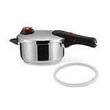 Amazon Basics Schnellkochtopf aus Edelstahl, induktionsgeeignet, 4 liter