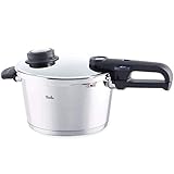 Fissler Vitavit Premium / Induktions-Schnellkochtopf, (6 L, Ø 22 cm), Edelstahl-Dampfkochtopf, 2 Garstufen, stapelbar, alle Herdarten) - silber