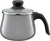 WMF Fusiontec Mineral Milchtopf mit Gladeckel 12 cm, Kochtopf Induktion, High-Tech Keramik, backofenfest, kratzfest, grau