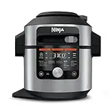 Ninja Foodi MAX Multikocher mit Smart Deckel, 7,5L, 14-in-1 Multicooker, Pressure Cooker Schnellkochtopf, Airfryer Heißluftfritteuse, Slow , digitaler Temperaturfühler, Edelstahl, OL750EU