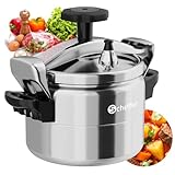 Schnellkochtopf Scheffler Schnellkochtopf Induktion Dampfkochtopf (7 L, Ø24cm), für alle Herdarten, Pressure Cooker Mit 3 Sicherheitssystem, Silber
