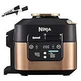 Ninja Speedi Multikocher, 5,7L, 10-in-1 Multicooker, Airfryer Fritteuse, Slow Cooker Langsamkochen, Grillen, Backen, Schwarz & Kupfer ON400EUCP
