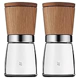 WMF Ceramill Nature Salz und Pfeffermühle Set 2-teilig, unbefüllt, für Salz, Pfeffer, Chilli, Salzmühle, Pfeffermühle Holz, Keramikmahlwerk