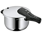 WMF Perfect Schnellkochtopf Induktion, Dampfkochtopf 4,5l, Cromargan Edelstahl poliert, 2 Kochstufen, Einhand-Kochstufenregler