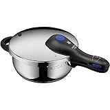 WMF Perfect Plus One Pot Schnellkochtopf Induktion 3l, Dampfkochtopf mit Flammschutz, großes Kochsignal, 2 Kochstufen, abnehmbarer Deckelgriff, Einhand-Kochstufenregler, Cromargan Edelstahl poliert