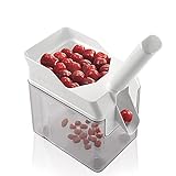 Leifheit Kirschentkerner Cherrymat für schnelles Entkernen, Kirschkernentferner trennt Kern und Fruchtfleisch, Kirschenentsteiner mit Auffangbehälter