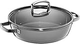 WMF Fusiontec Mineral Schmorpfanne 24 cm, perfektes Schmoren, homogene Kochergebnisse, kratzfest, einfache Reinigung, Made in Germany, Platinum, 0515835290