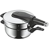 WMF Perfect Pro Schnellkochtopf Set 2-teilig 4,5l + 3,0l, Schnelltopf 22 cm, Cromargan Edelstahl poliert, Induktion, 2 Kochstufen, All-In-One Drehknopf