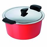 KUHN RIKON 30712 Thermokochgeschirr HOTPAN Kochtopf mit Deckel, rot, 3 Liter, 22 cm, dampfgaren, warmhalten, induktionsgeeignet, spülmaschinengeeignet, Edelstahl