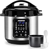 Aigostar Schnellkochtopf 6l, 18-in-1 Multikocher, Warmhalte, Antihaftbeschichteter, Einfache Reinigung, 1000 W Pressure Cooker, Rice Cooker, Slow Cooker, Dampfgarer, Joghurtbereiter und Speisewärmer