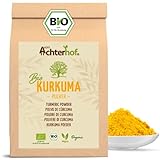 Kurkuma Pulver Bio 1000g | fein gemahlene Kurkumawurzel in Bio-Qualität | Ideal zur Zubereitung einer Goldenen Milch, als Zugabe in Tee, asiatischen Gerichten, würzigen Suppen & Co | vom Achterhof