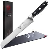 Orient Carbon Series - Brotmesser 23cm - X50 Ultra gezähntes Küchenmesser aus rostfreiem Stahl, mit Geschenkbox und Hülle