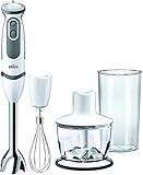 Braun MultiQuick 5 Vario MQ 5035 Sauce Stabmixer, 750 W, 3-teiliges Zubehör-Set, EasyClick System, PowerBell Technologie, weiß