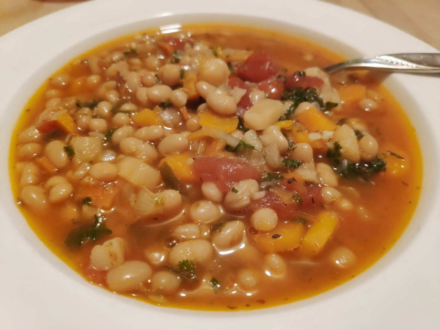 Fasolada Instant Pot Rezept WeißeBohnenSuppe im Schnellkochtopf